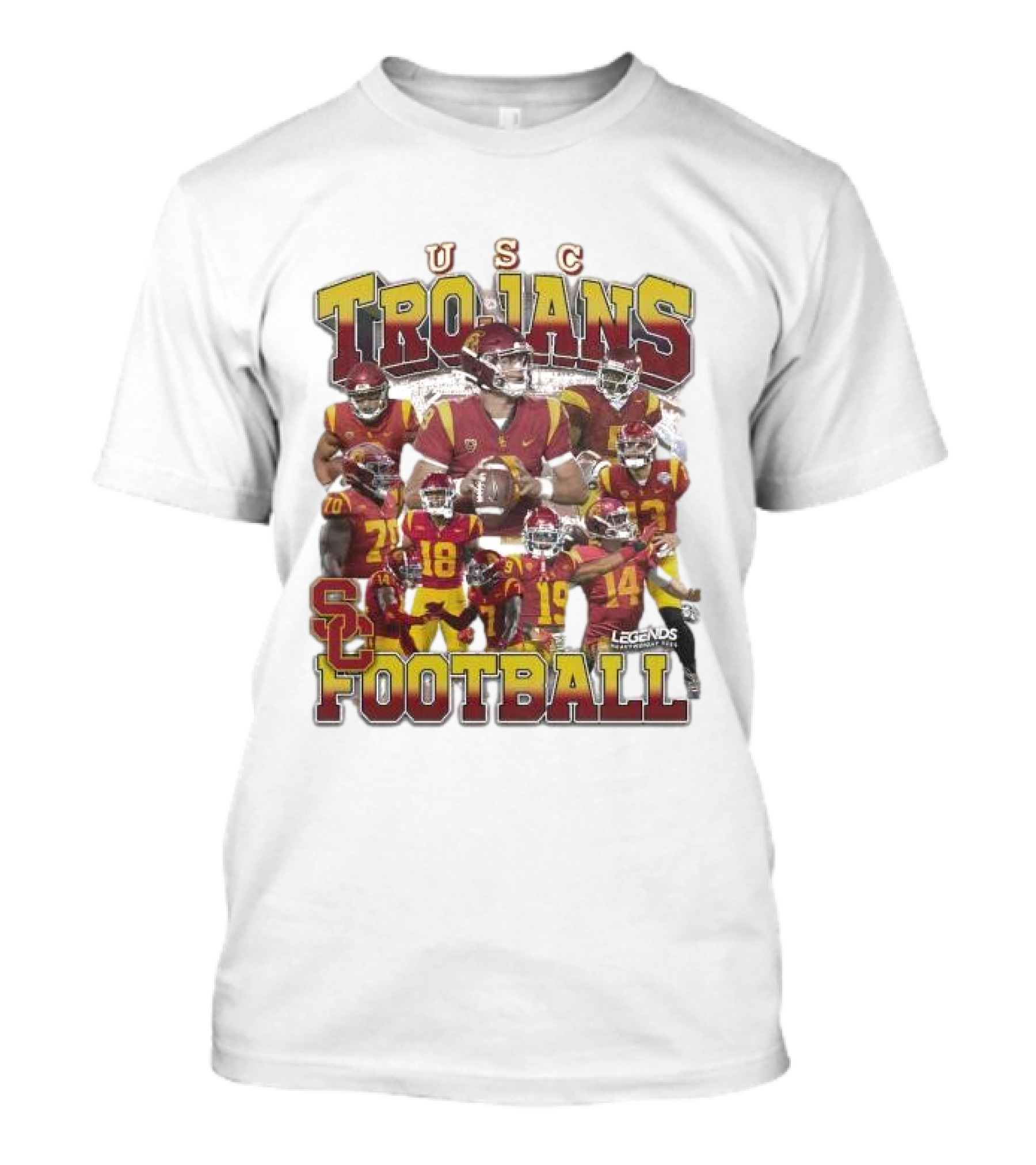 USC Trojans Football Legends Heavy Weight Players Collection T-Shirt