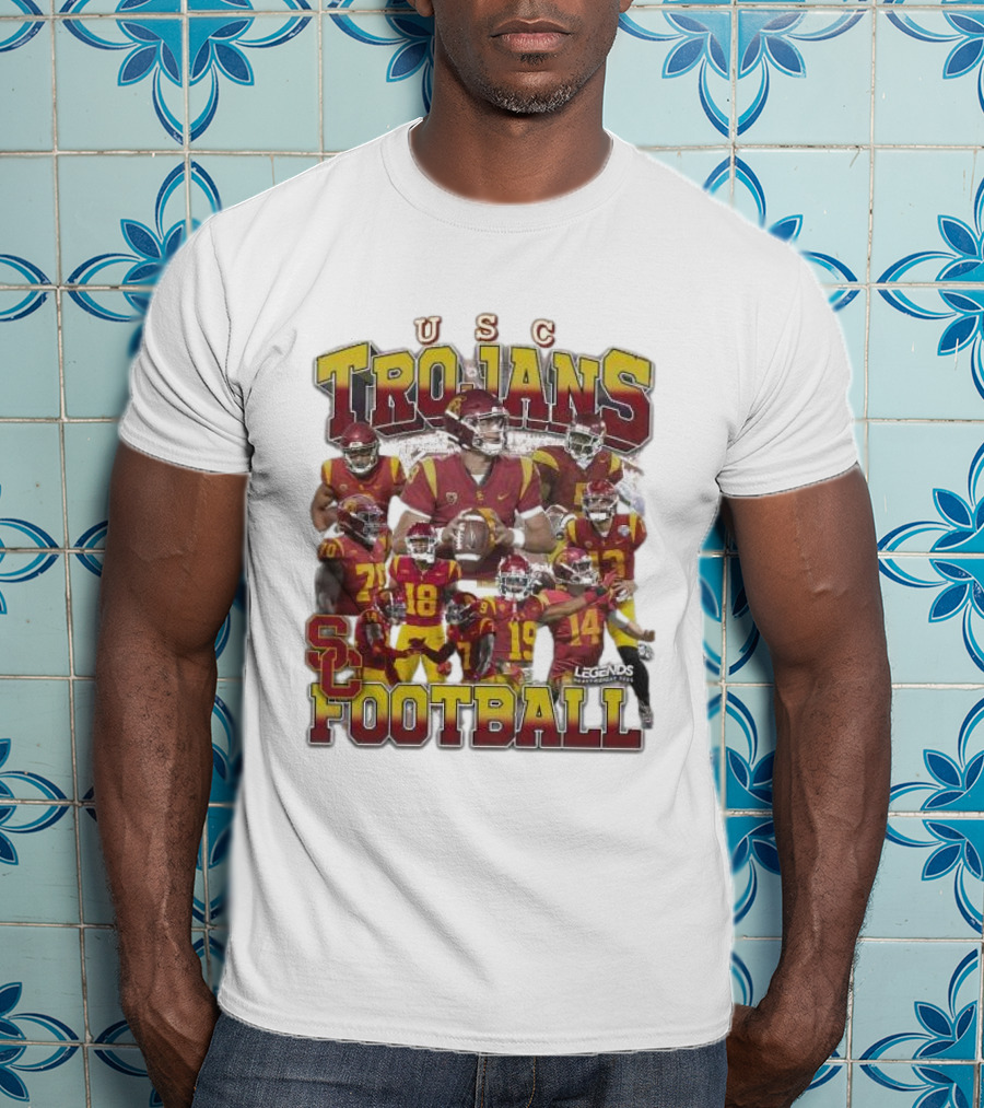 USC Trojans Football Legends Heavy Weight Players Collection T-Shirt