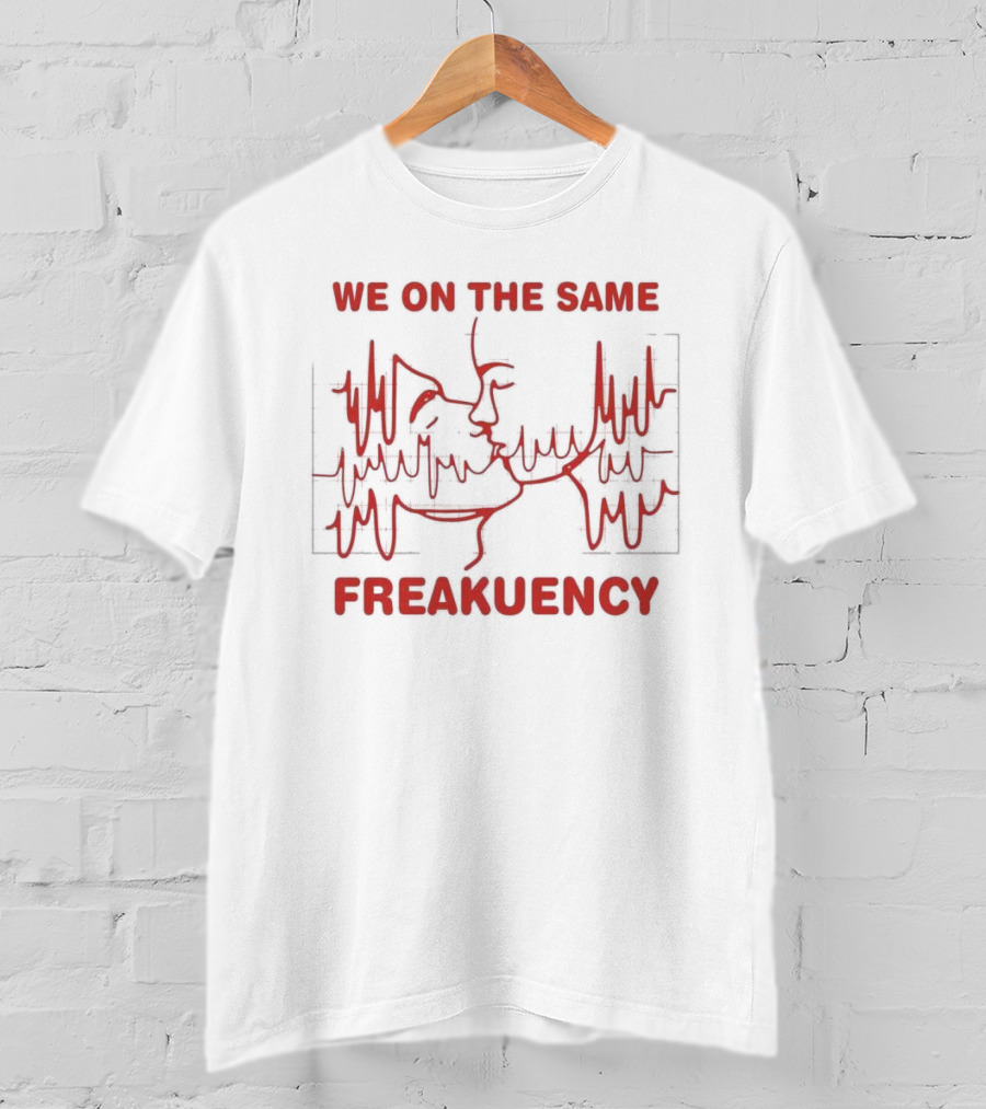 We On The Same Freakuency Sketch Line Waveform Art T-Shirt