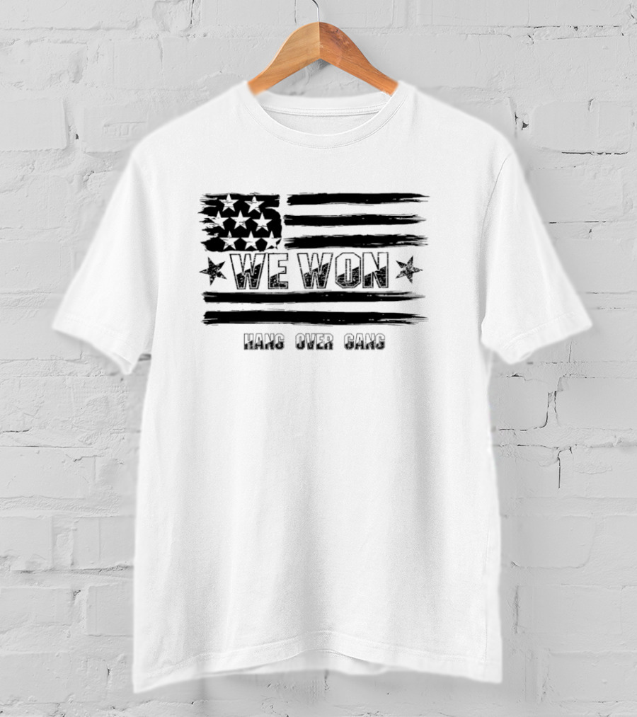 We Won Hang Over Gang Tattooed Skeleton Mic Icon Celebration T-Shirt