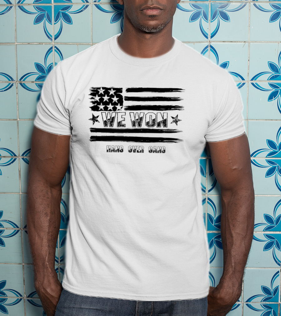 We Won Hang Over Gang Tattooed Skeleton Mic Icon Celebration T-Shirt