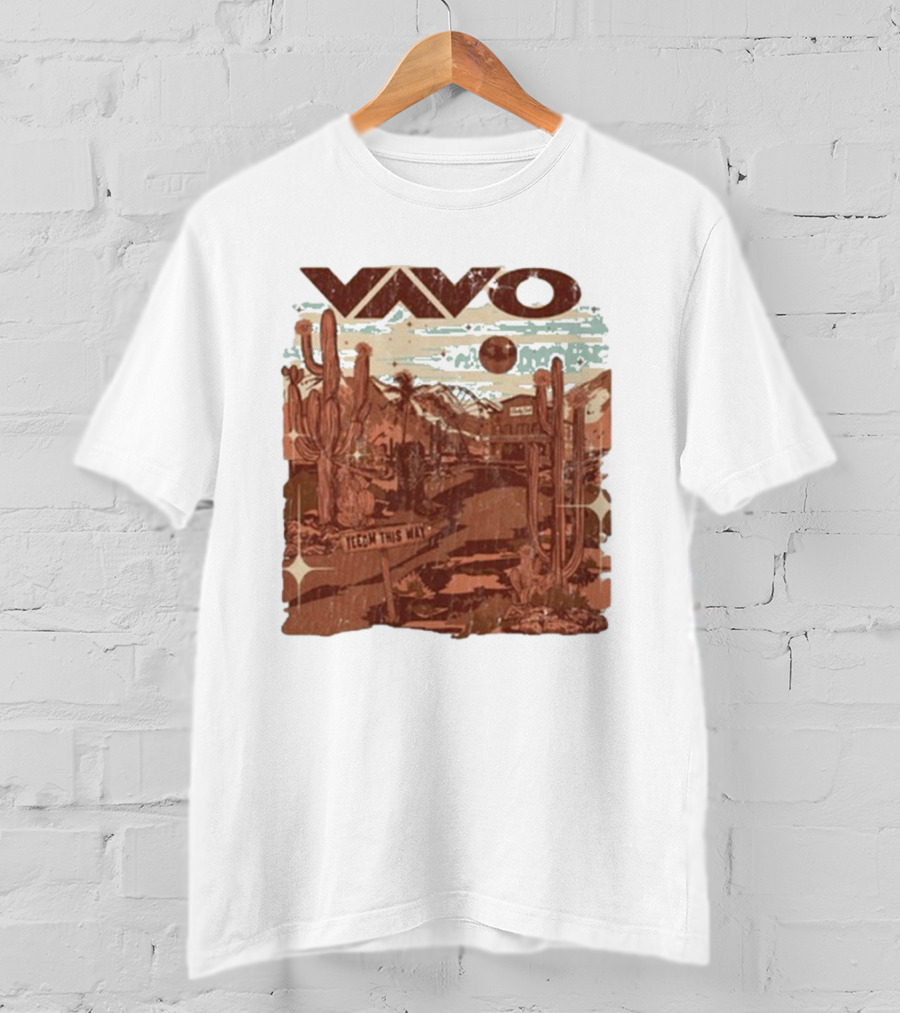 Vavo Cactus Desert Scene Neon Honky Tonk Midweight T-Shirt