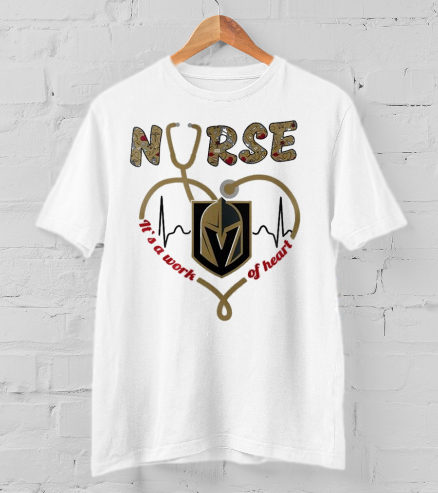 Vegas Golden Knights Nurse Heart Of Gold Appreciation Night 2025 T-Shirt