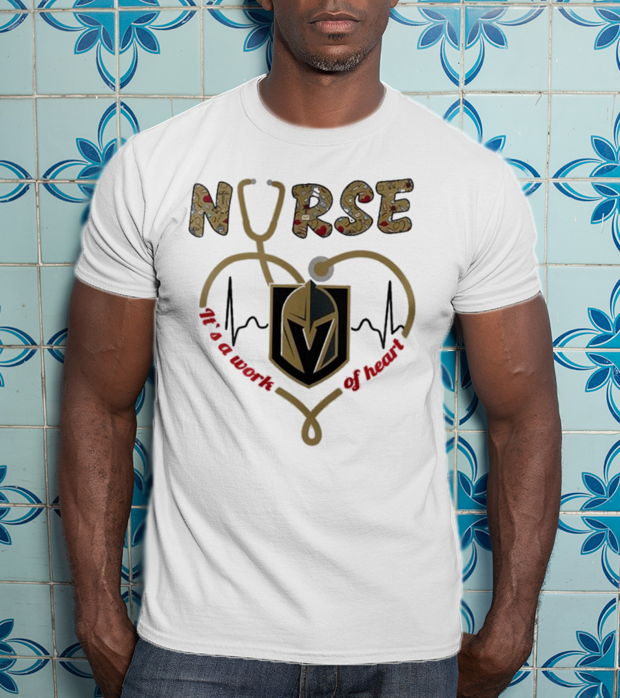 Vegas Golden Knights Nurse Heart Of Gold Appreciation Night 2025 T-Shirt