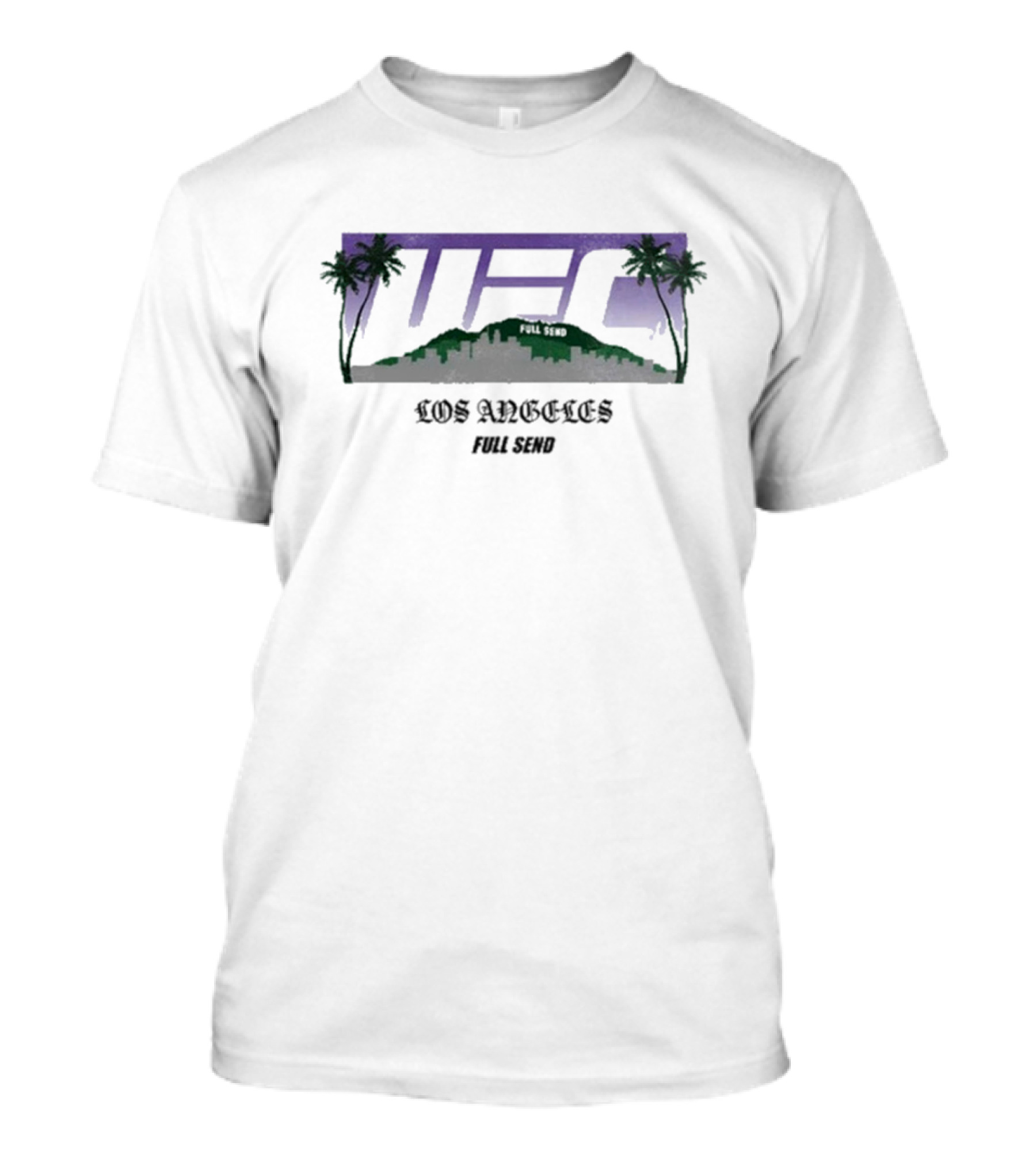 UFC Los Angeles Skyline With Palm Trees Blanc T-Shirt