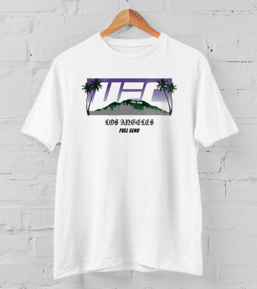 UFC Los Angeles Skyline With Palm Trees Blanc T-Shirt