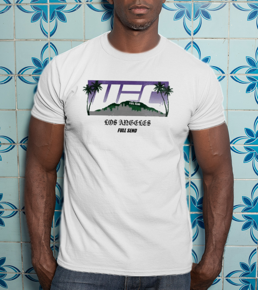 UFC Los Angeles Skyline With Palm Trees Blanc T-Shirt