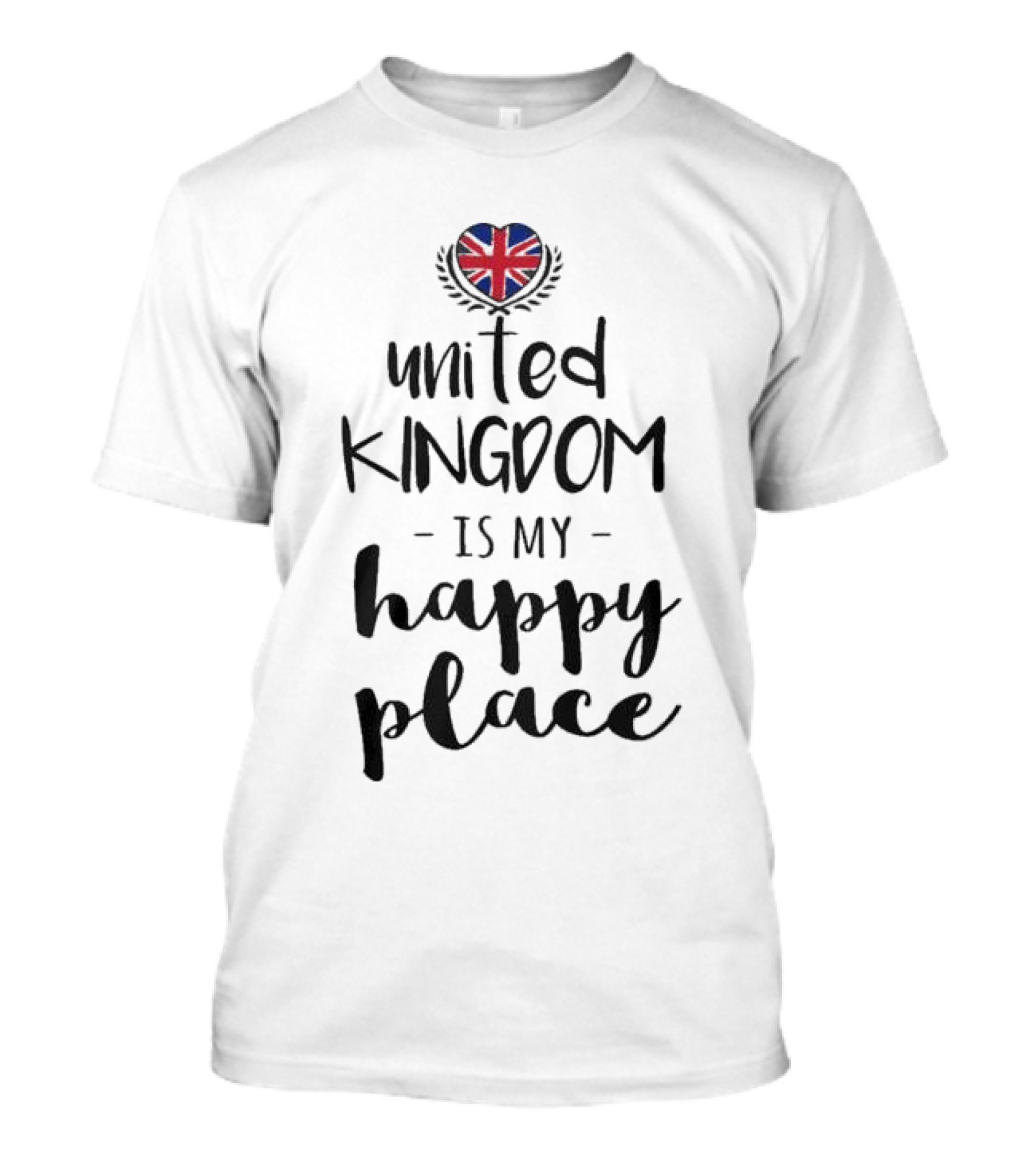 Union Jack Heart United Kingdom Is My Happy Place T-Shirt