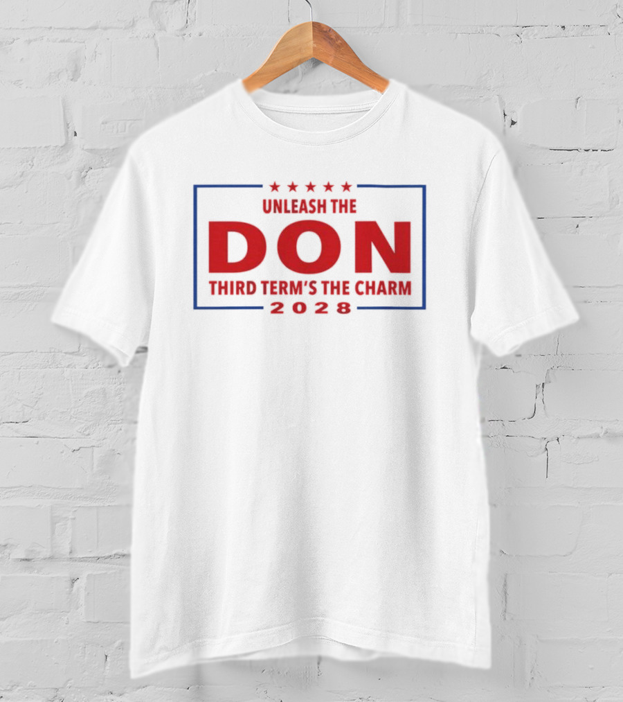 Unleash The Don Third Term’s The Charm 2028 Five Stars Red Blue Frame T-Shirt