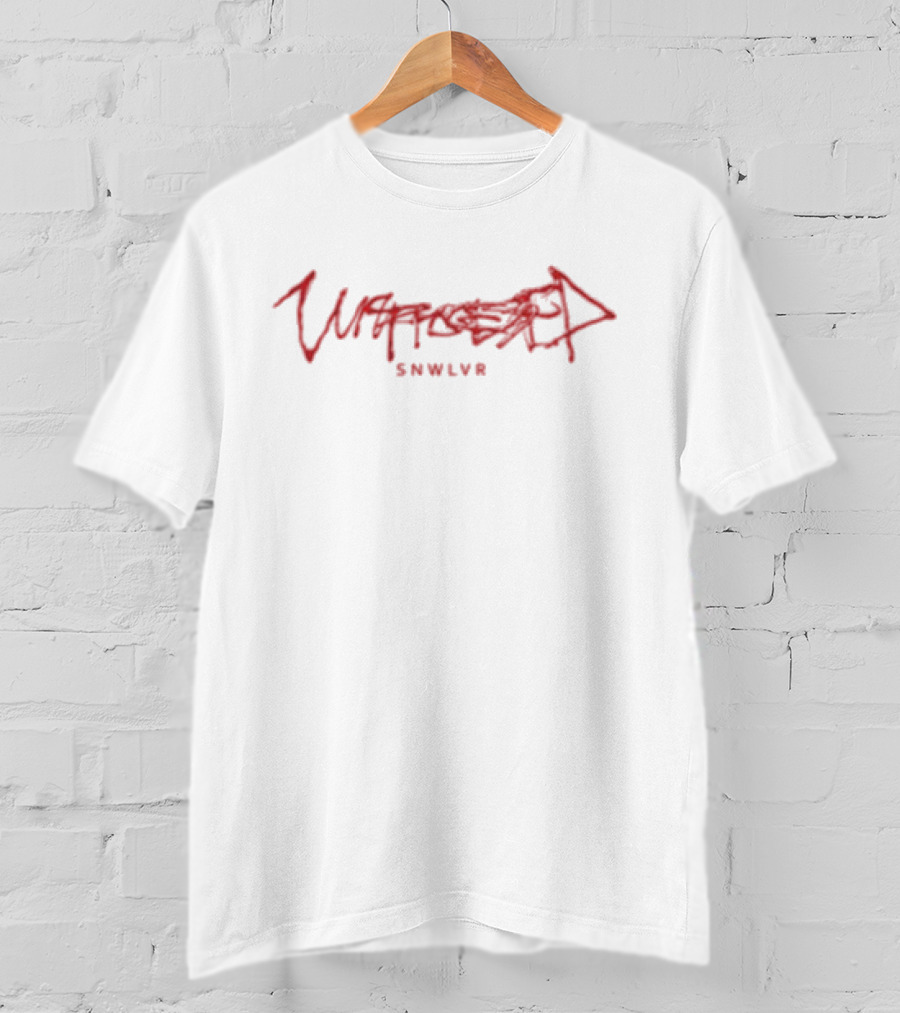 Unprocessed Snwlvr Bold Red Handwriting Style T-Shirt