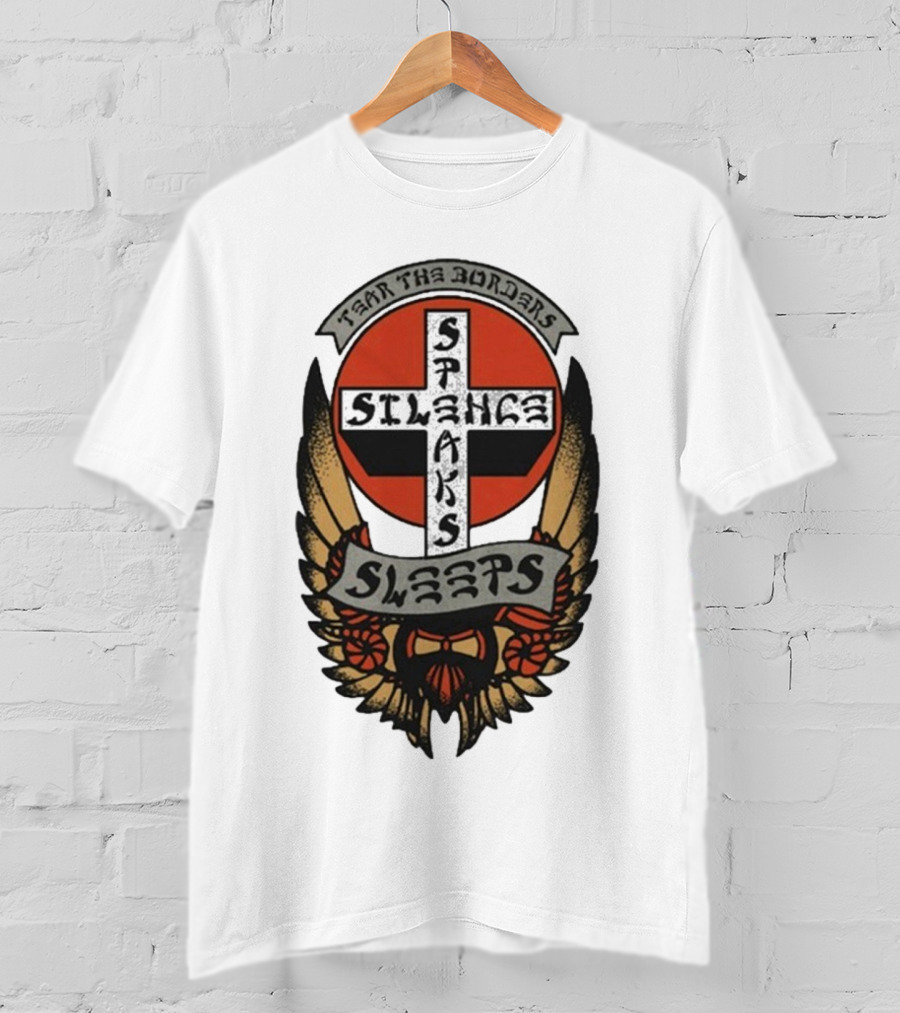Tear The Borders Silence Speaks While She Sleeps Wings Cross Emblem T-Shirt