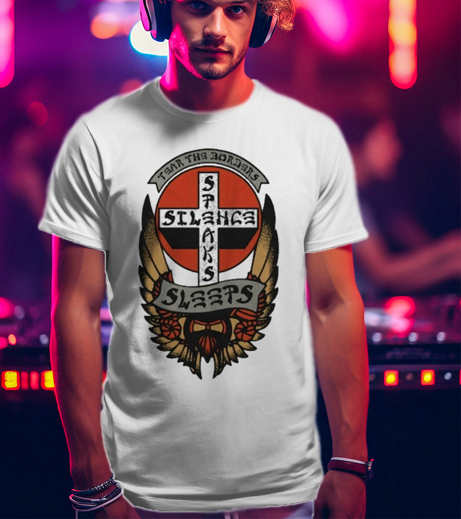Tear The Borders Silence Speaks While She Sleeps Wings Cross Emblem T-Shirt