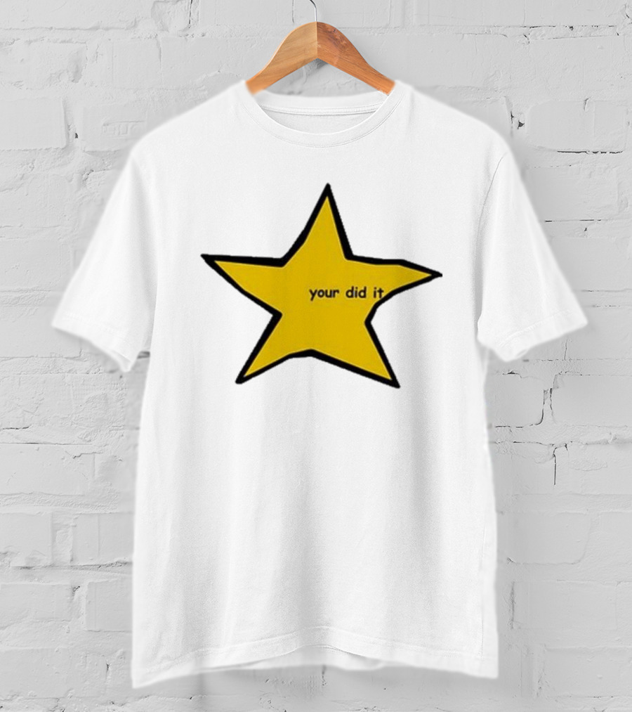 Your Did It Star Yellow Five-Point Shape T-Shirt