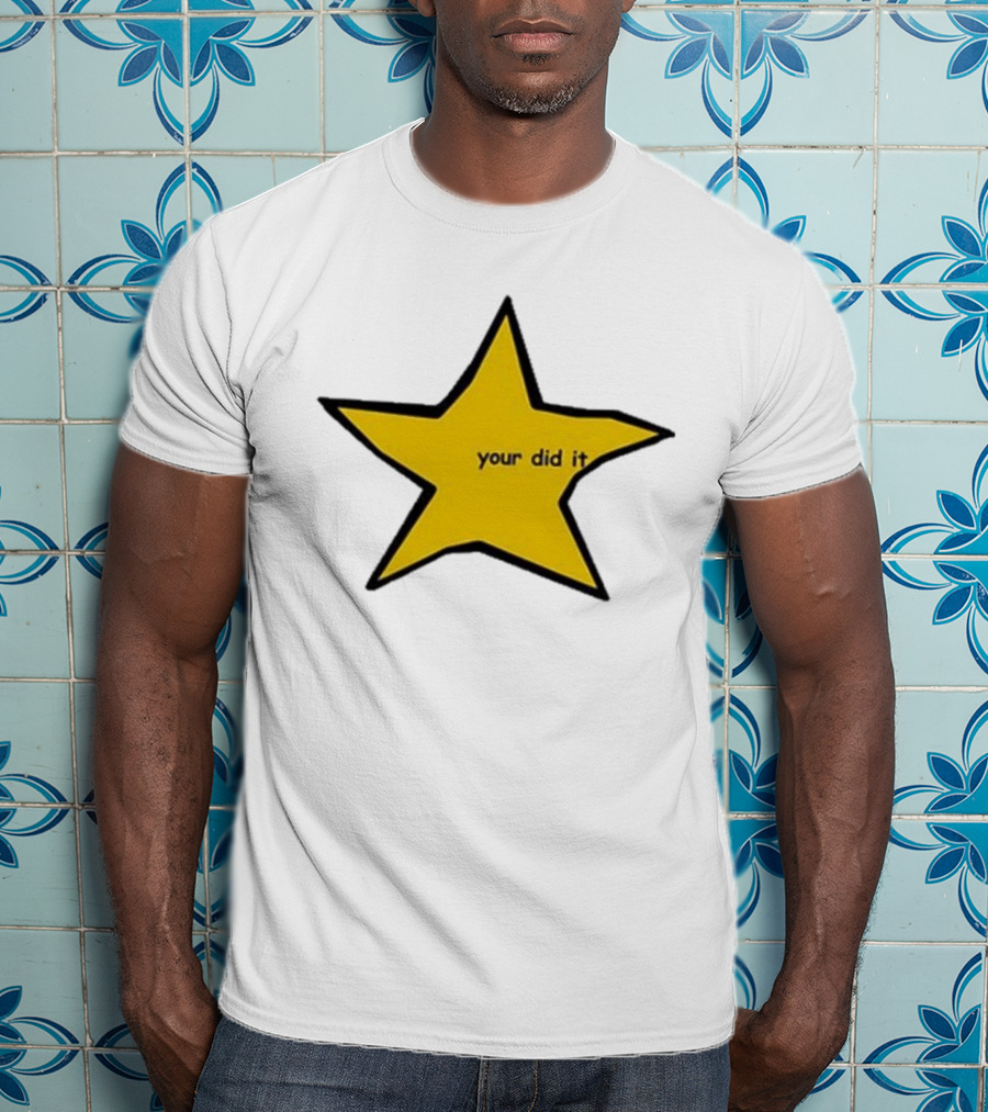Your Did It Star Yellow Five-Point Shape T-Shirt
