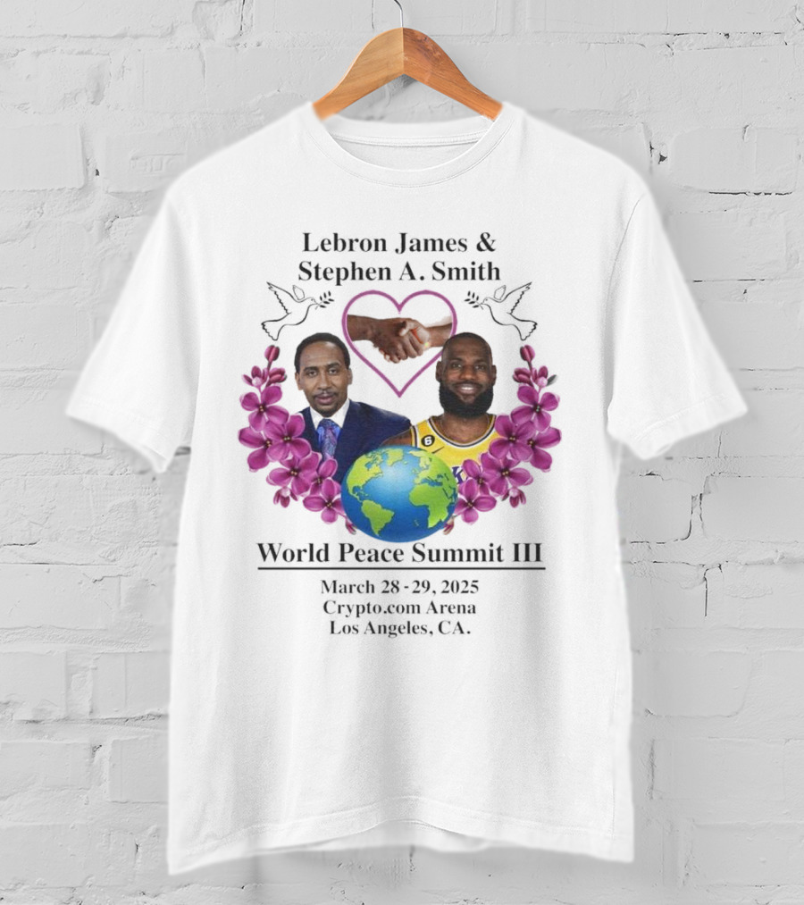 Lebron James Stephen A. Smith World Peace Summit III March 18-20 2025 Crypto.com Arena Los Angeles T-Shirt