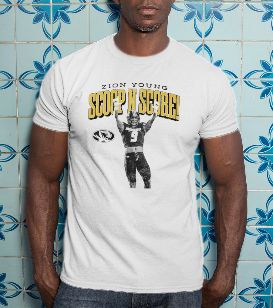 Zion Young Scoop N Score Missouri Tigers Player Number 9 Celebrate Victory T-Shirt