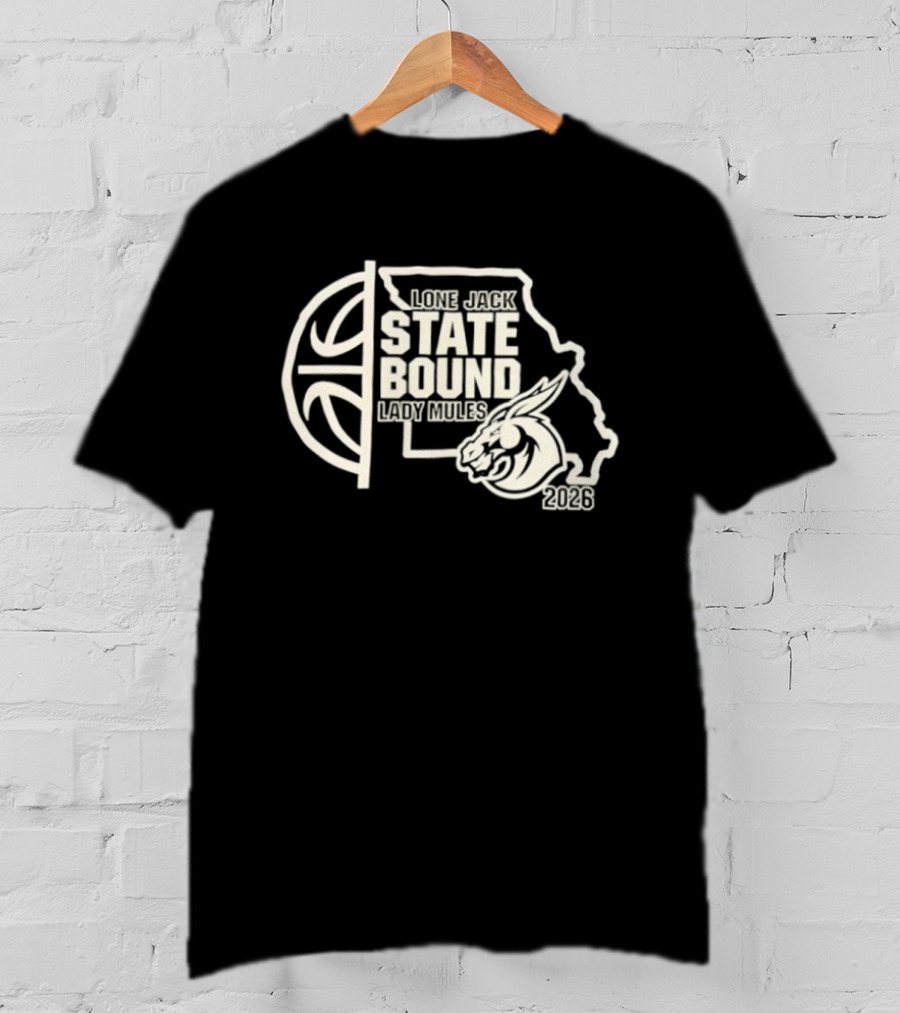 Lone Jack State Bound Lady Mules 2026 Missouri Basketball Map T-Shirt