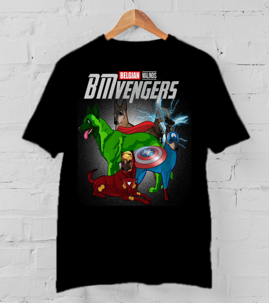 Belgian Malinois BMVengers Superhero Team-Up T-Shirt