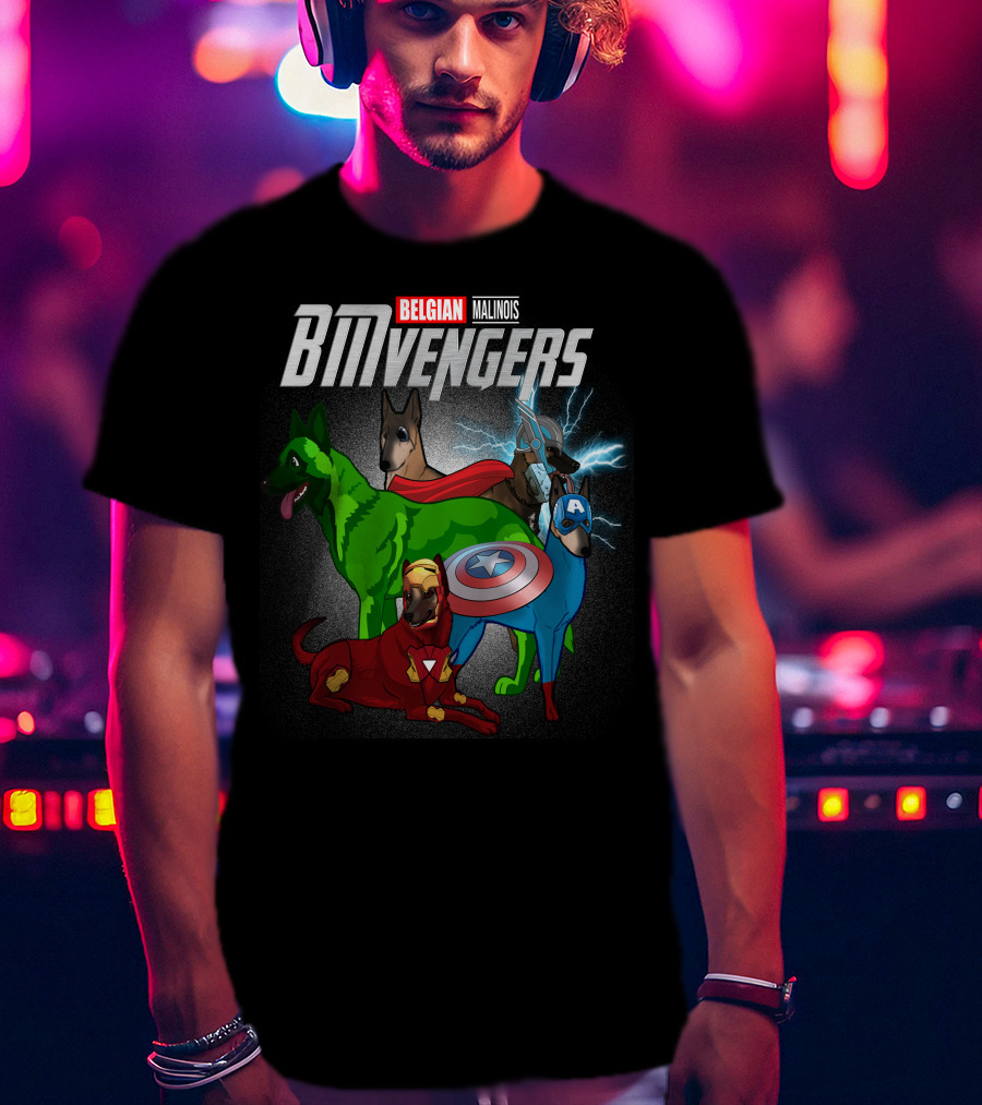 Belgian Malinois BMVengers Superhero Team-Up T-Shirt