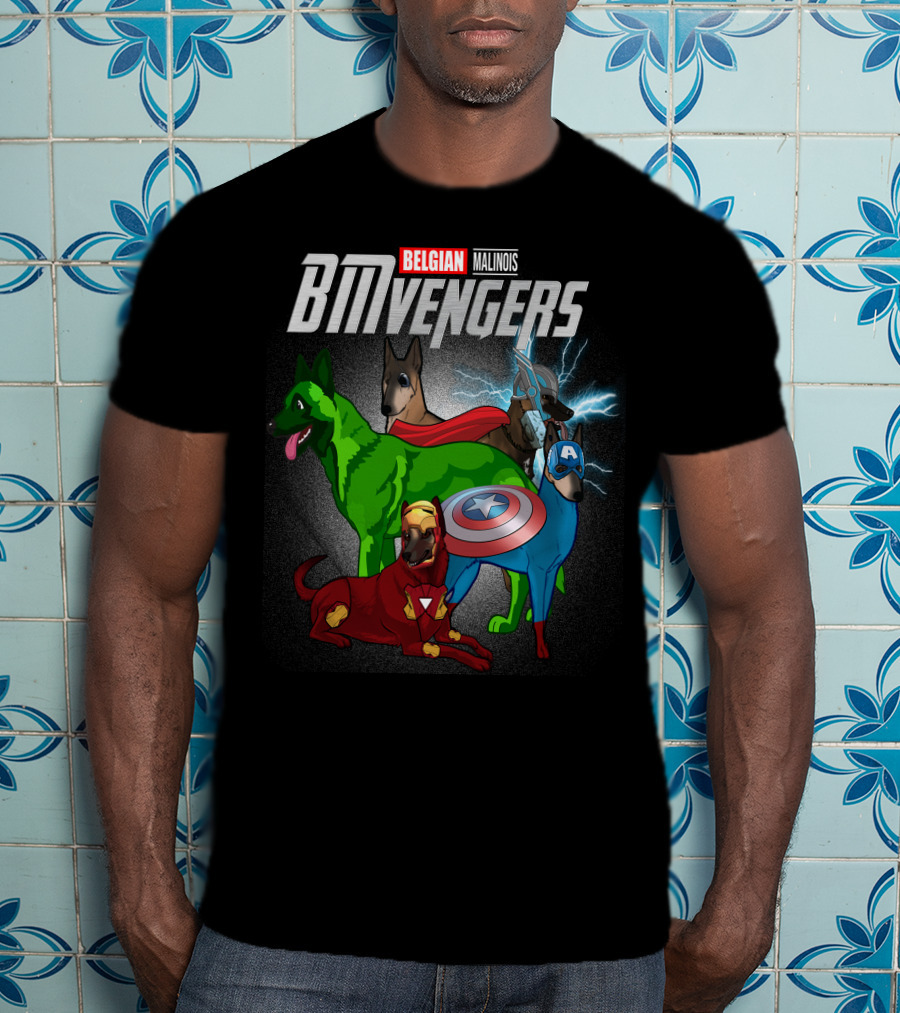 Belgian Malinois BMVengers Superhero Team-Up T-Shirt