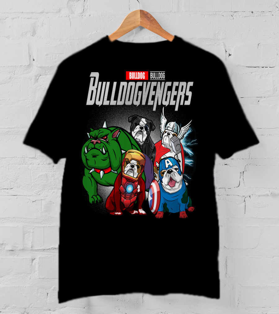 Bulldog Bulldogvengers Hulk Iron Man Captain America Thor T-Shirt