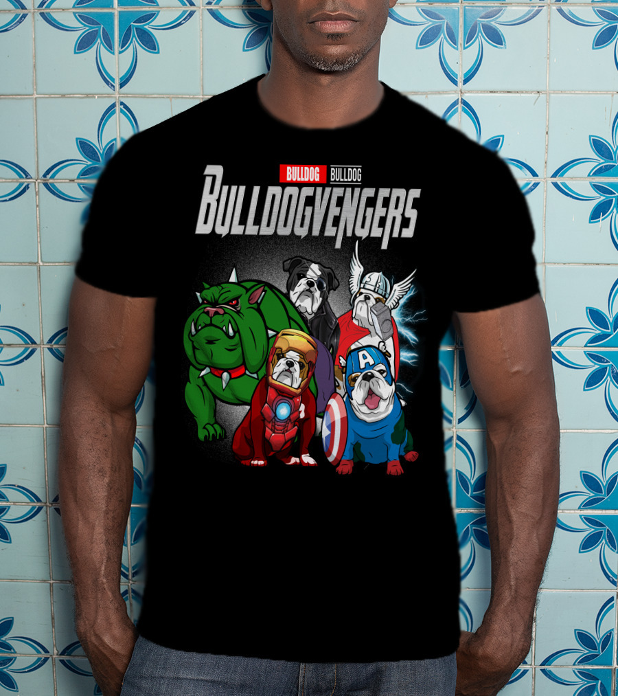 Bulldog Bulldogvengers Hulk Iron Man Captain America Thor T-Shirt