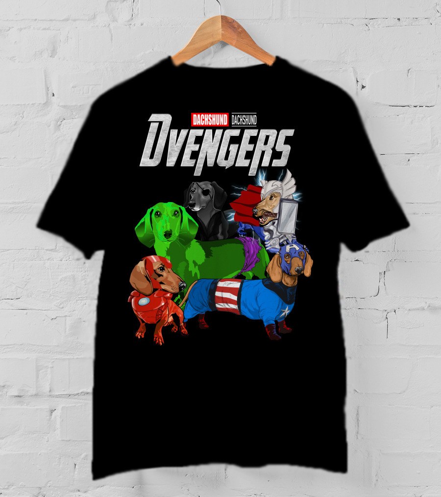 Dachshund Dvengers Dogs In Superhero Costumes T-Shirt