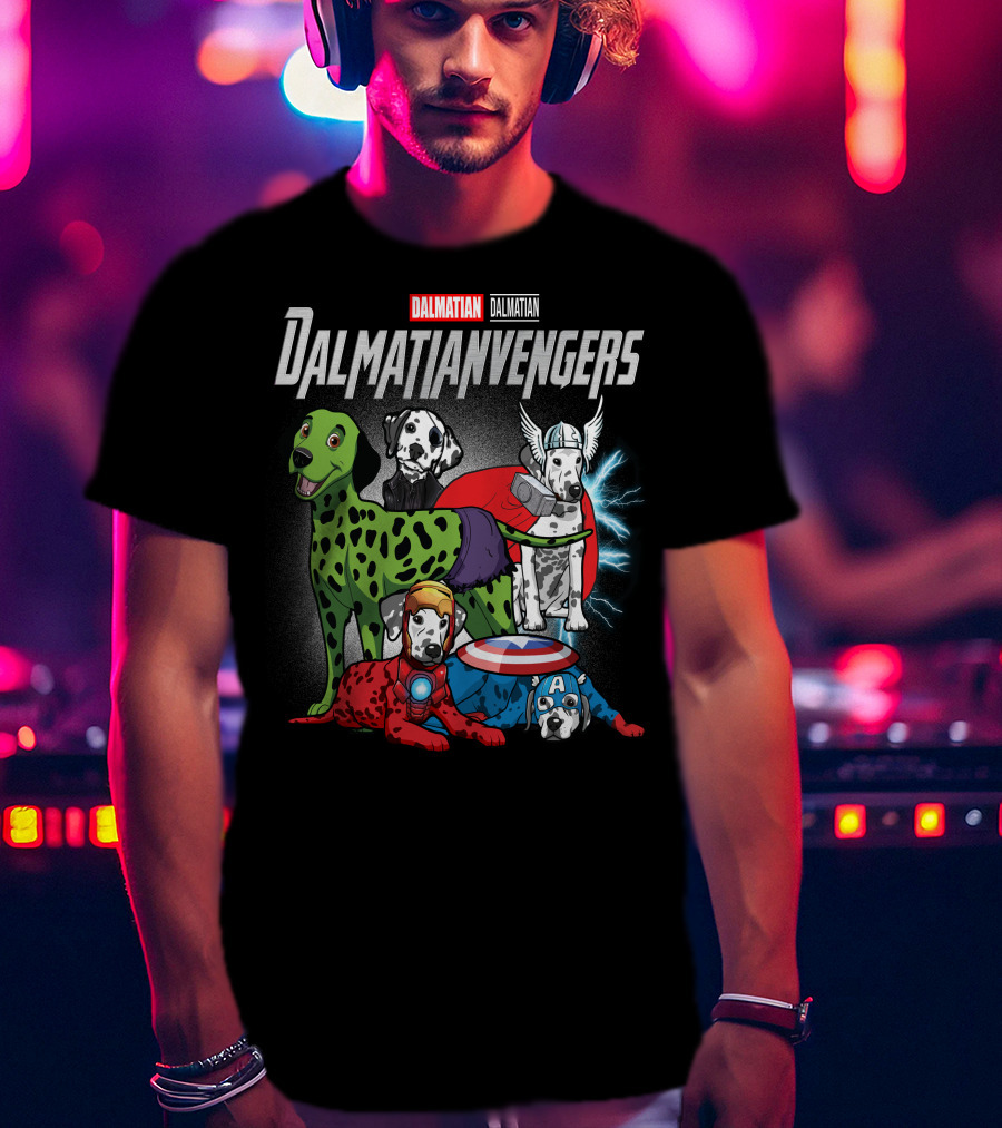 Dalmatian Dalmatianvengers Captain Thor Hulk Iron T-Shirt