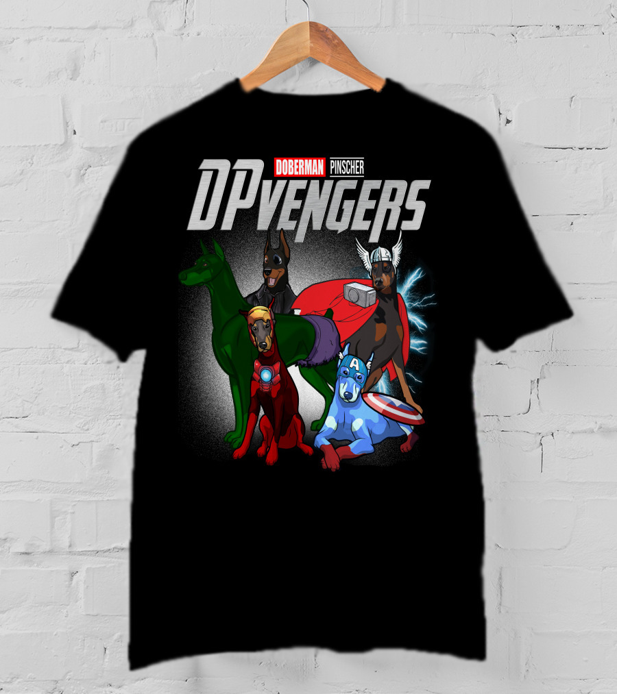 Doberman Pinscher DPvengers Superhero Dogs T-Shirt