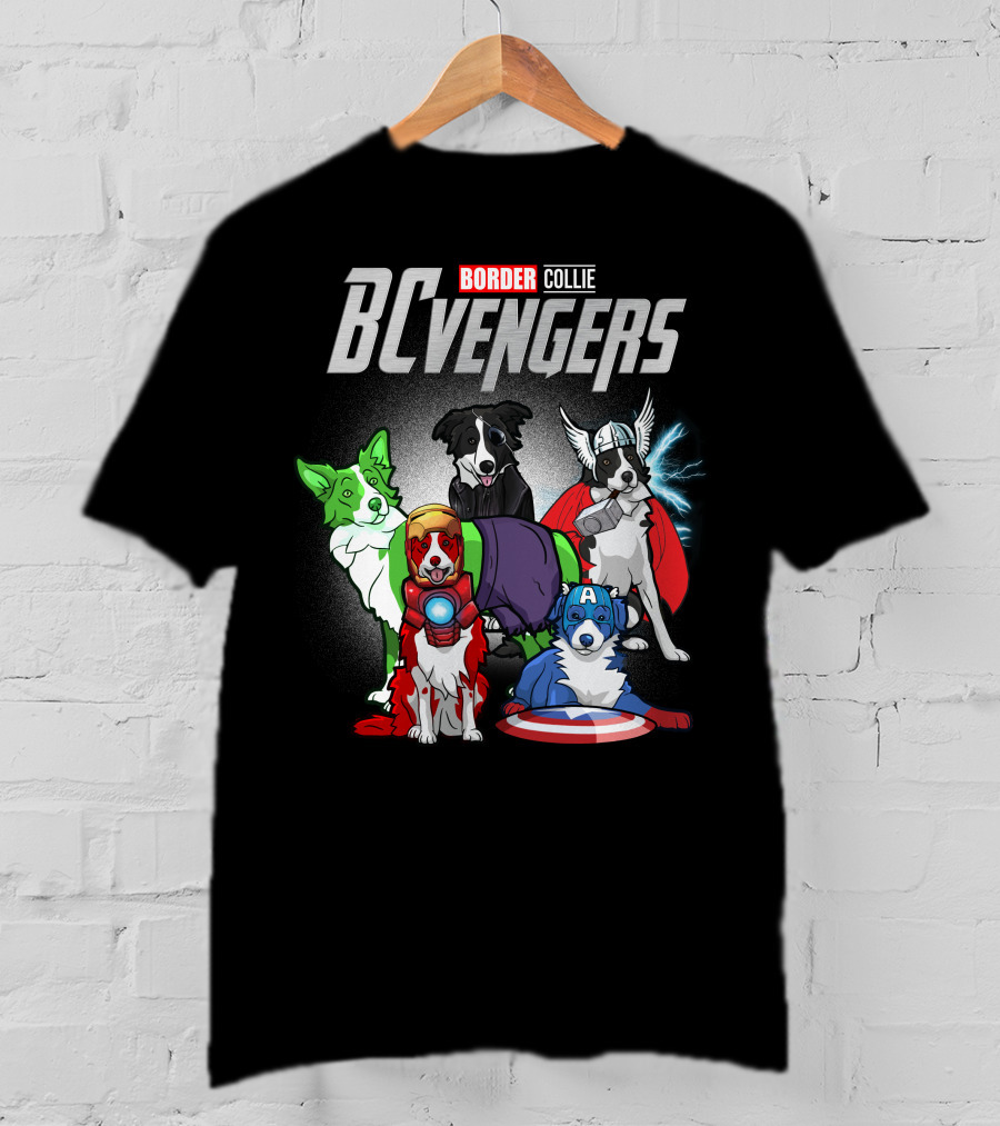 Border Collie BCvenger Superhero Dogs Ensemble T-Shirt