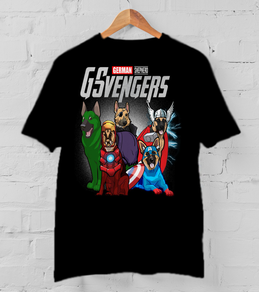 German Shepherd GSvengers Avengers Parody Dogs T-Shirt