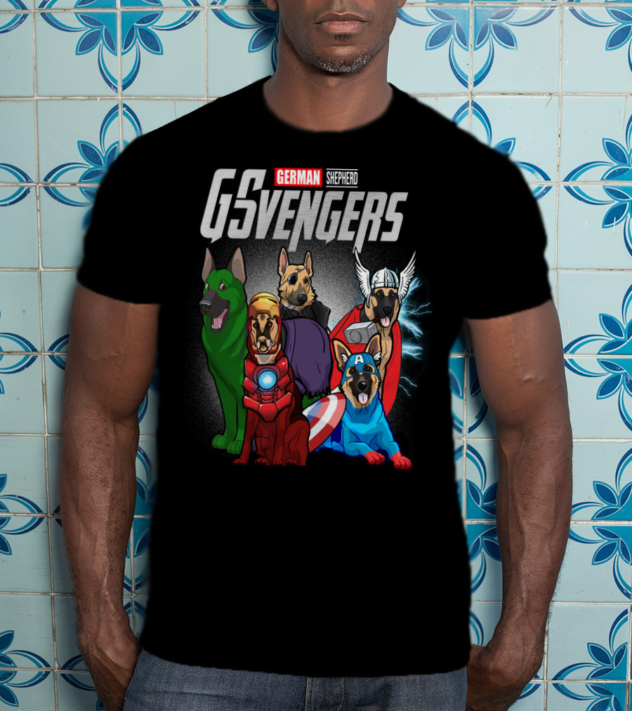 German Shepherd GSvengers Avengers Parody Dogs T-Shirt