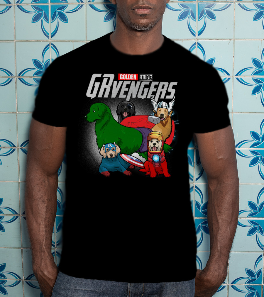 Golden Retriever GRvengers Superhero Dogs T-Shirt