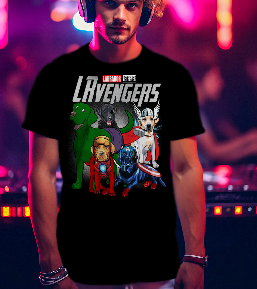 Labrador Retriever LRvengers Superhero Dogs Assemble T-Shirt