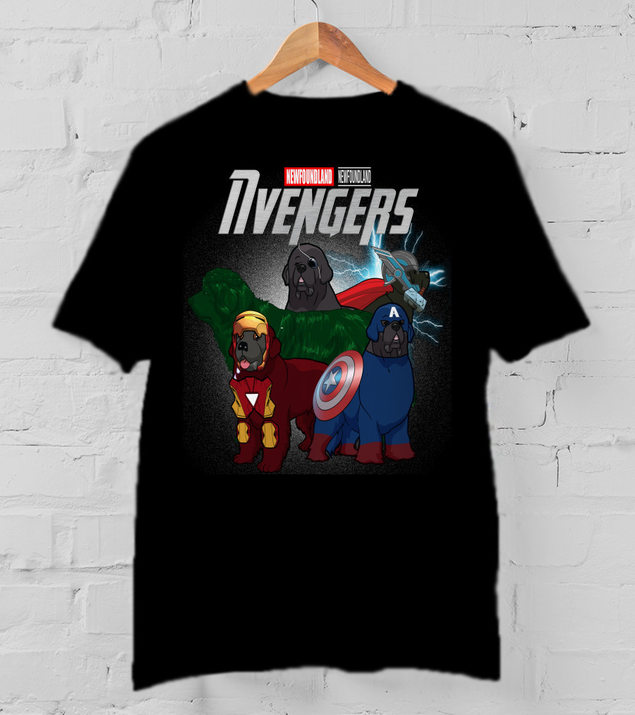 Newfoundland Avengers Dog Parody Marvel Superheroes T-Shirt