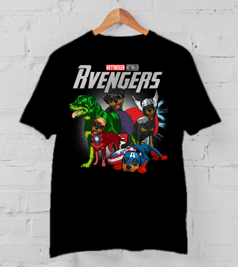 Rottweiler Rvengers Superhero Dogs T-Shirt