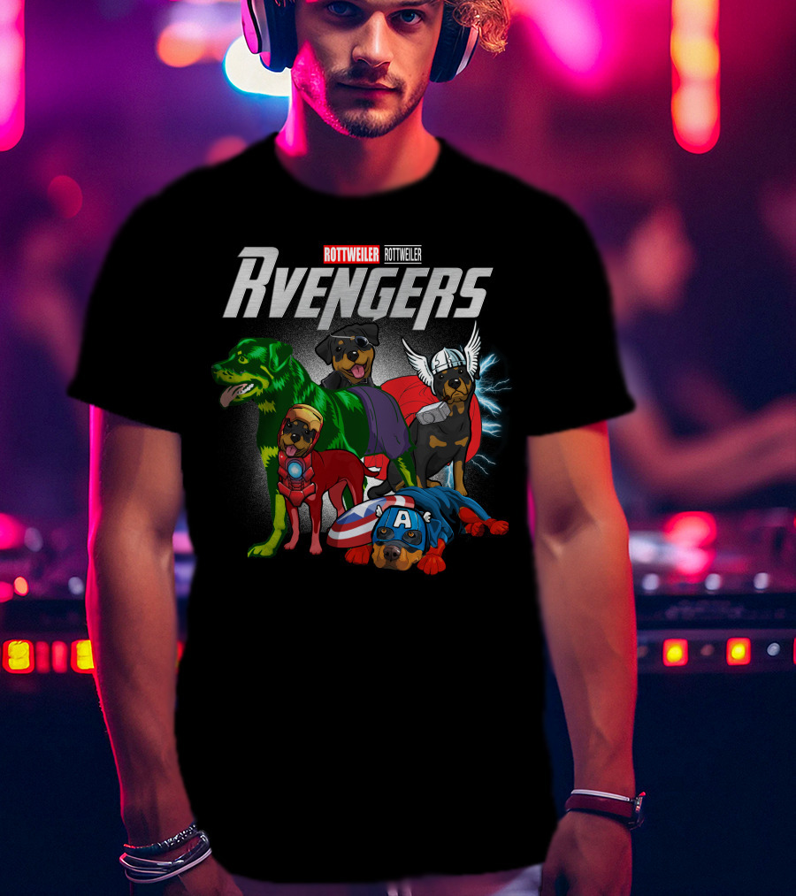 Rottweiler Rvengers Superhero Dogs T-Shirt