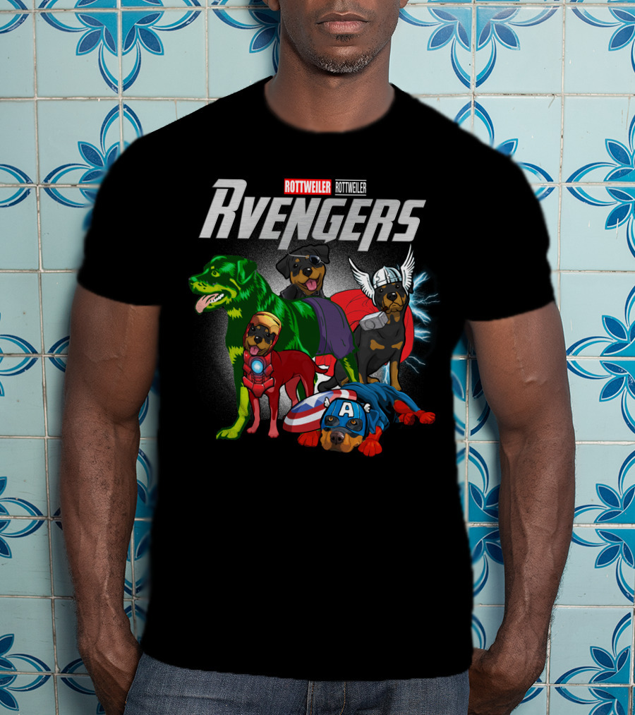 Rottweiler Rvengers Superhero Dogs T-Shirt