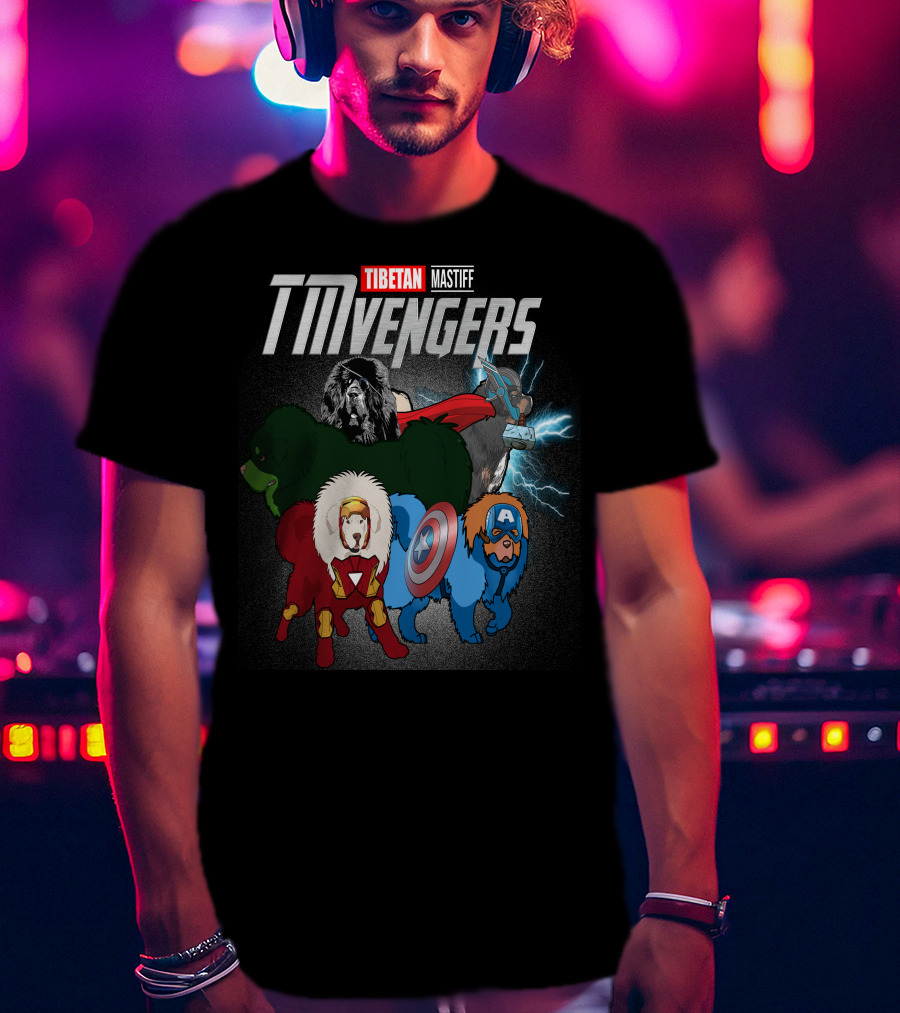 Tibetan Mastiff TMvengers Heroic Team-Up T-Shirt