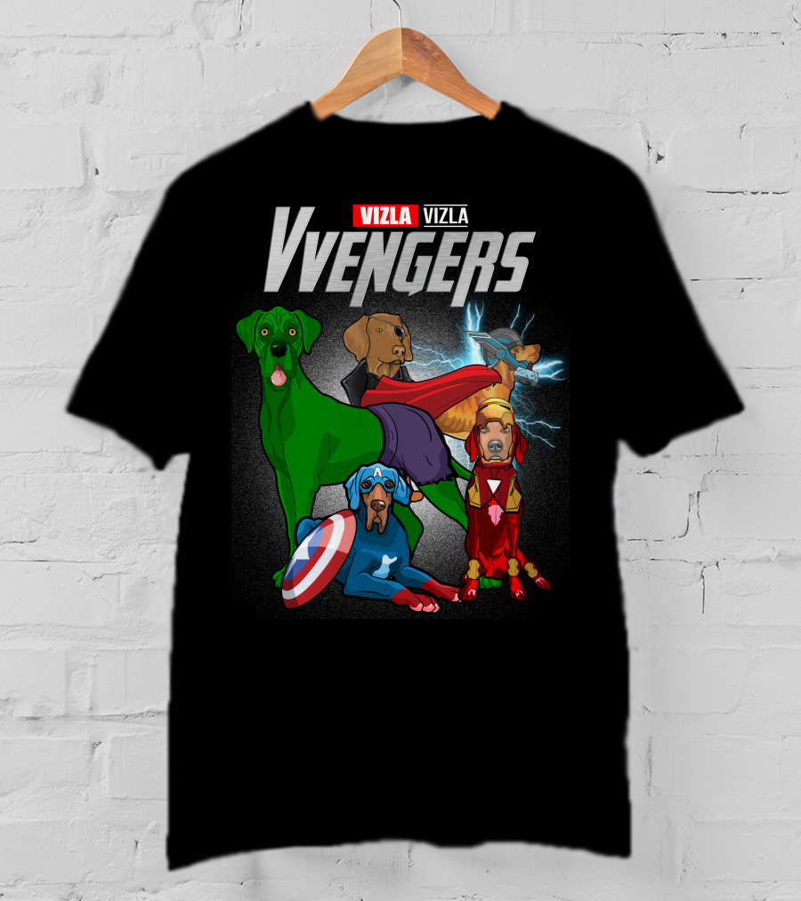Vizla Vvengers Vizla Dogs Superhero T-Shirt