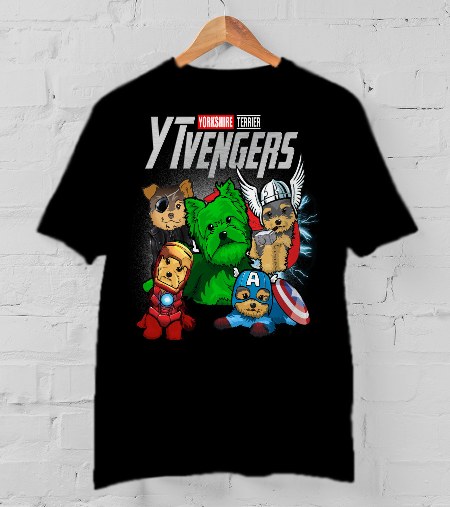Yorkshire Terrier YTvengers Superhero Pups In Iconic Costumes T-Shirt