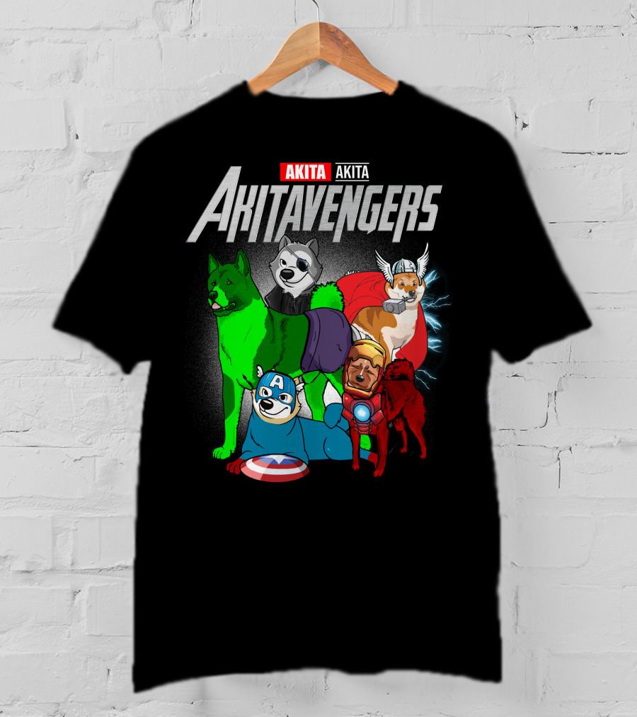 Akita Akitavengers Marvel Dog Heroes T-Shirt