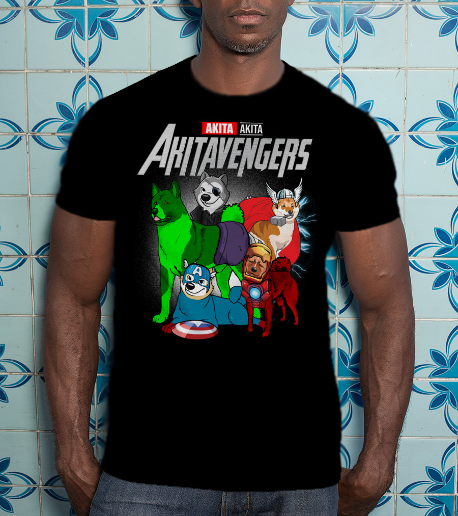 Akita Akitavengers Marvel Dog Heroes T-Shirt