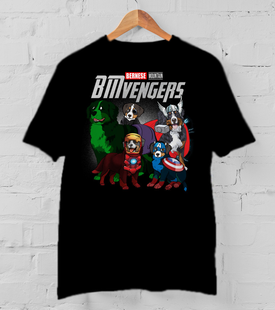Bernese Mountain BMvengers Dog Avengers Superhero T-Shirt