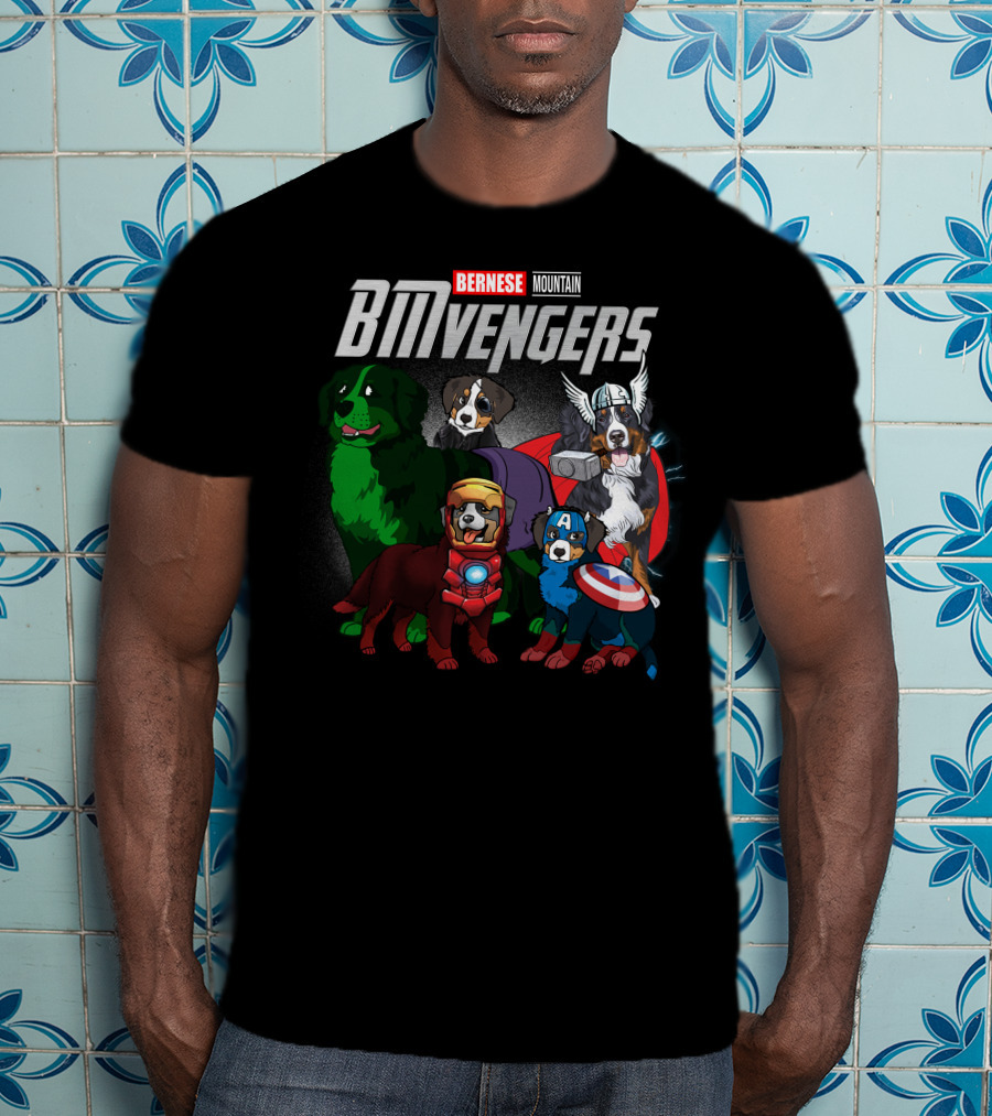 Bernese Mountain BMvengers Dog Avengers Superhero T-Shirt