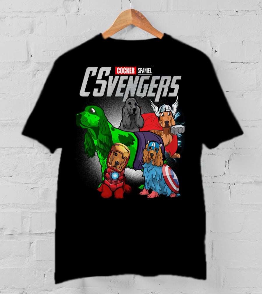 Cocker Spaniel CSvengers Superhero Dog Parody Avengers T-Shirt