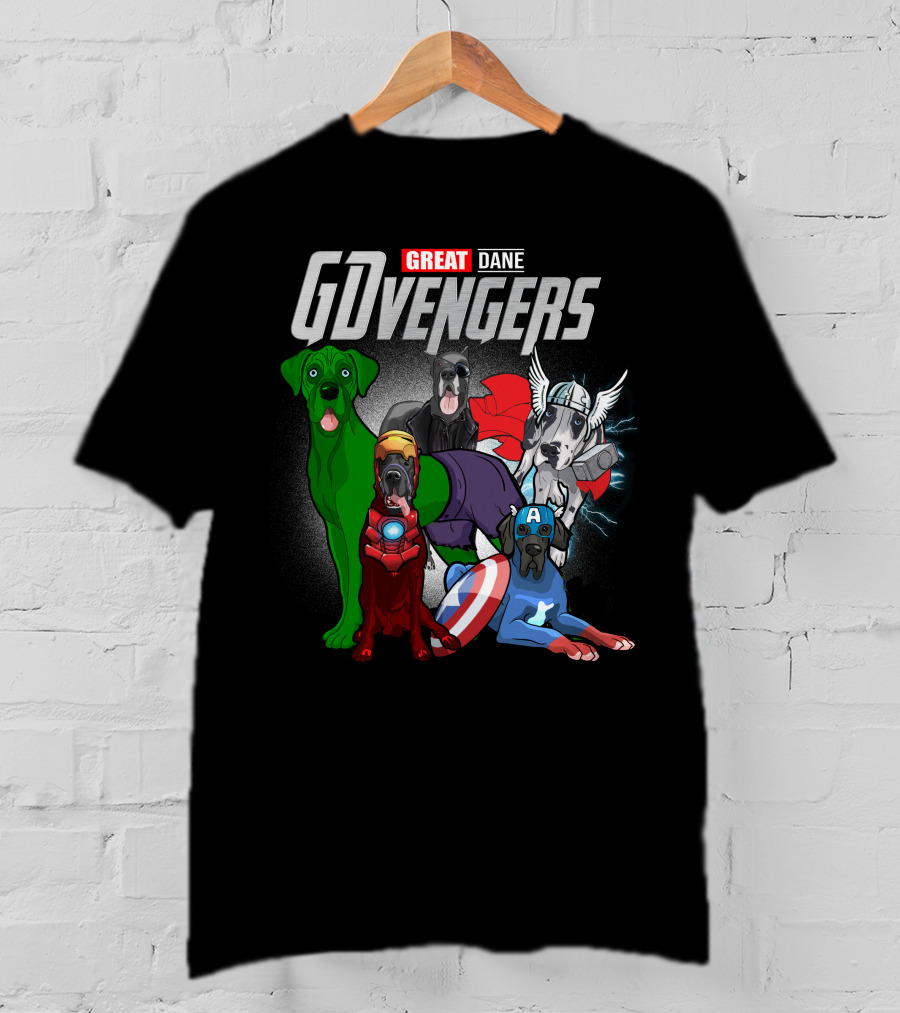 GDvengers Great Dane Superhero Dogs Avengers T-Shirt