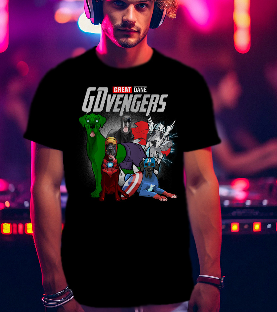 GDvengers Great Dane Superhero Dogs Avengers T-Shirt