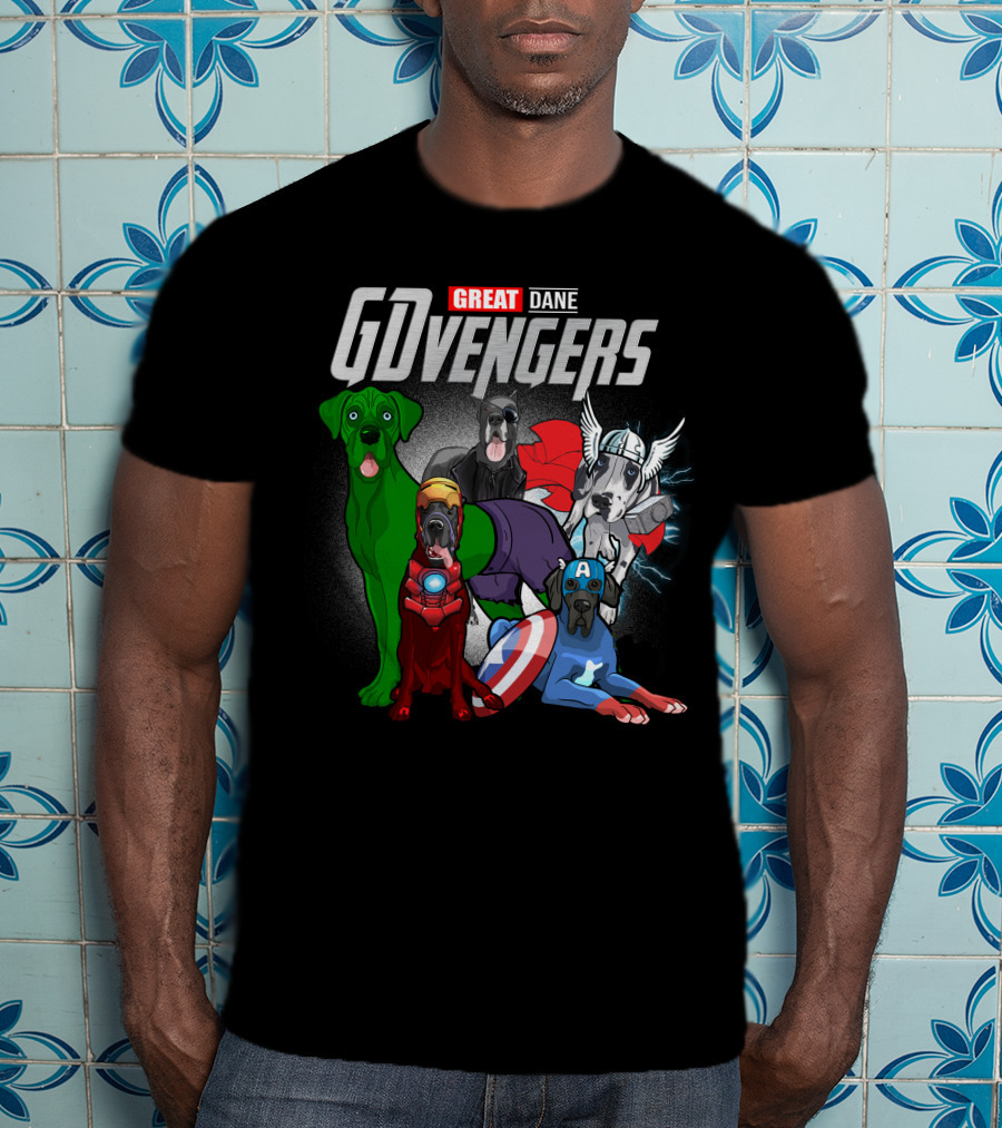 GDvengers Great Dane Superhero Dogs Avengers T-Shirt