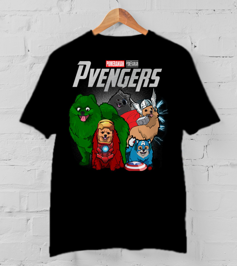 Pomeranian Pvengers Avengers Dog Superhero T-Shirt